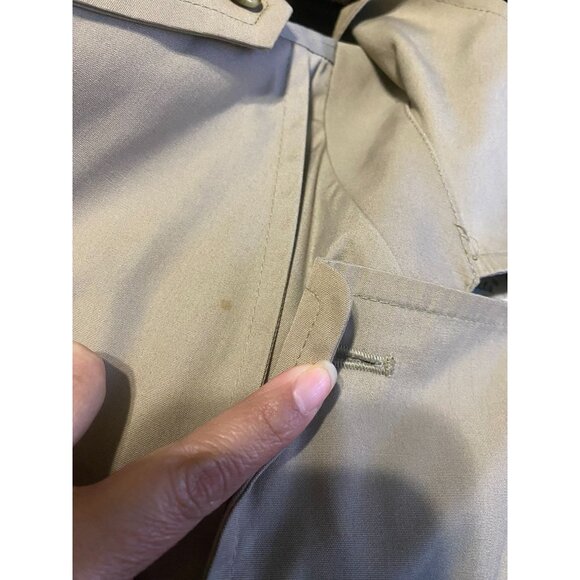 Retro London Fog Tan Belted Trench Coat Size 12 Reg Removable Hood - Picture 6 of 16